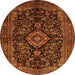 Machine Washable Medallion Orange Traditional Area Rugs, wshtr1828org