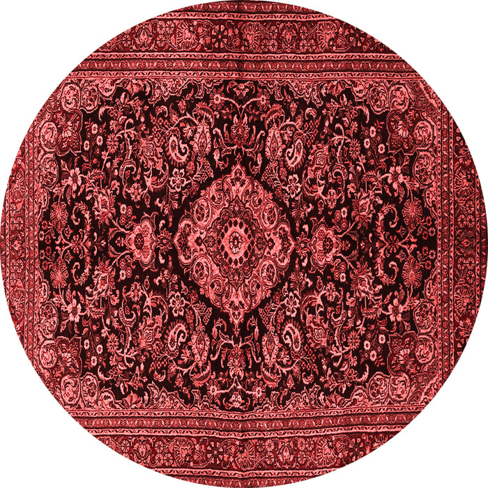 Machine Washable Medallion Red Traditional Rug, wshtr1828red