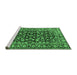 Sideview of Machine Washable Persian Emerald Green Traditional Area Rugs, wshtr1829emgrn