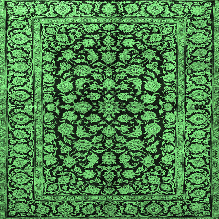 Square Persian Emerald Green Traditional Rug, tr1829emgrn