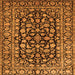 Round Machine Washable Persian Orange Traditional Area Rugs, wshtr1829org