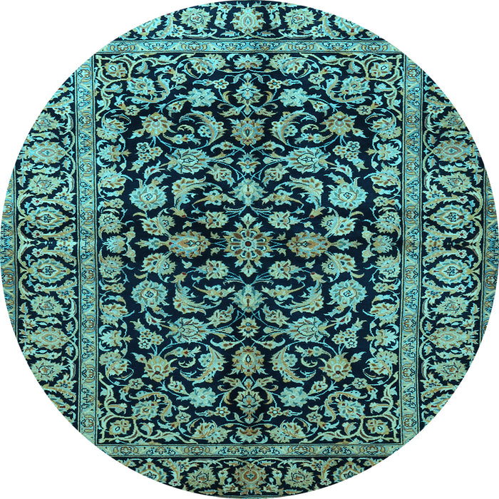 Round Persian Light Blue Traditional Rug, tr1829lblu