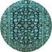 Round Persian Light Blue Traditional Rug, tr1829lblu