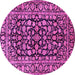 Round Persian Pink Traditional Rug, tr1829pnk