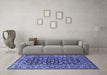 Machine Washable Persian Blue Traditional Rug in a Living Room, wshtr1829blu