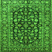 Round Machine Washable Persian Green Traditional Area Rugs, wshtr1829grn