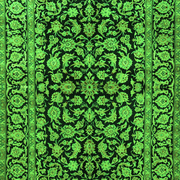 Serging Thickness of Machine Washable Persian Green Traditional Area Rugs, wshtr1829grn