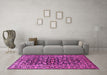 Machine Washable Persian Pink Traditional Rug in a Living Room, wshtr1829pnk