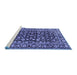 Sideview of Machine Washable Persian Blue Traditional Rug, wshtr1829blu