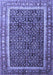 Machine Washable Persian Blue Traditional Rug, wshtr182blu