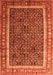 Serging Thickness of Machine Washable Persian Orange Traditional Area Rugs, wshtr182org