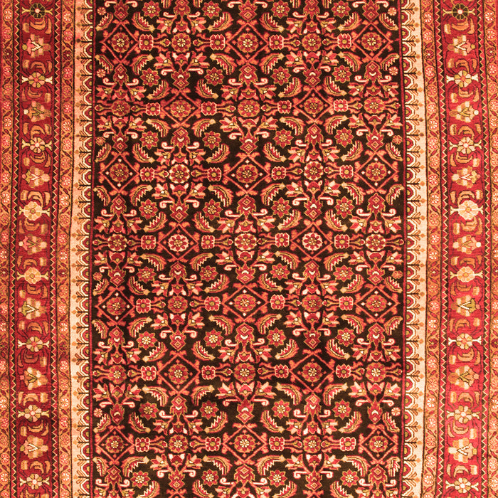 Serging Thickness of Machine Washable Persian Orange Traditional Area Rugs, wshtr182org