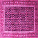 Square Machine Washable Persian Pink Traditional Rug, wshtr182pnk