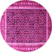 Round Machine Washable Persian Pink Traditional Rug, wshtr182pnk