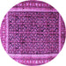 Round Persian Purple Traditional Rug, tr182pur