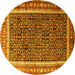 Round Machine Washable Persian Yellow Traditional Rug, wshtr182yw