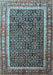 Machine Washable Persian Light Blue Traditional Rug, wshtr182lblu