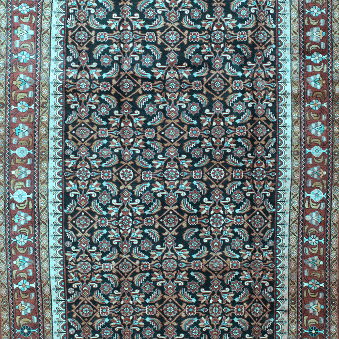 Machine Washable Persian Light Blue Traditional Rug, wshtr182lblu