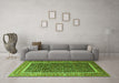 Machine Washable Persian Green Traditional Area Rugs in a Living Room,, wshtr182grn