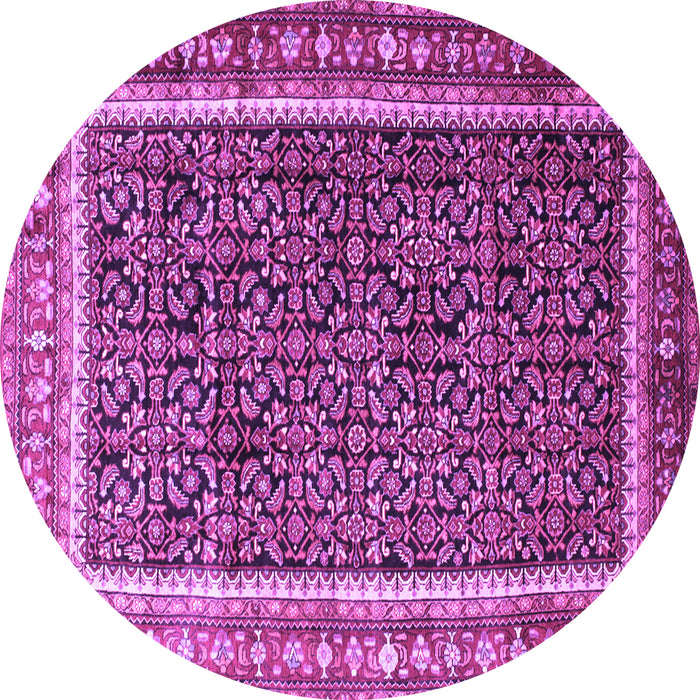 Round Machine Washable Persian Purple Traditional Area Rugs, wshtr182pur