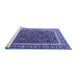 Sideview of Machine Washable Persian Blue Traditional Rug, wshtr182blu