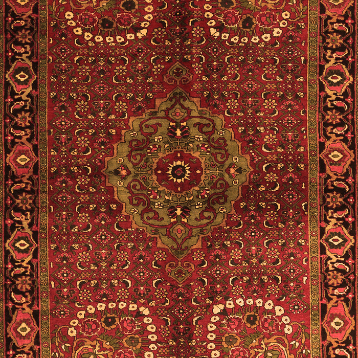 Serging Thickness of Machine Washable Persian Orange Traditional Area Rugs, wshtr1830org