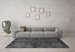 Machine Washable Persian Gray Traditional Rug in a Living Room,, wshtr1830gry