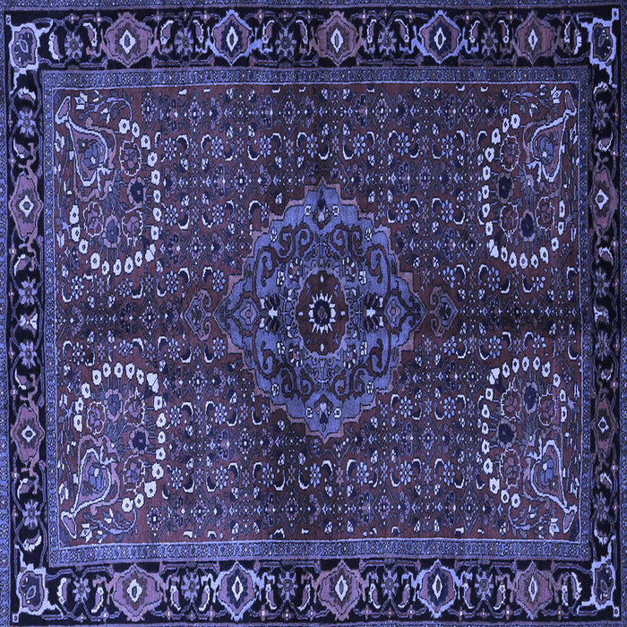 Square Machine Washable Persian Blue Traditional Rug, wshtr1830blu