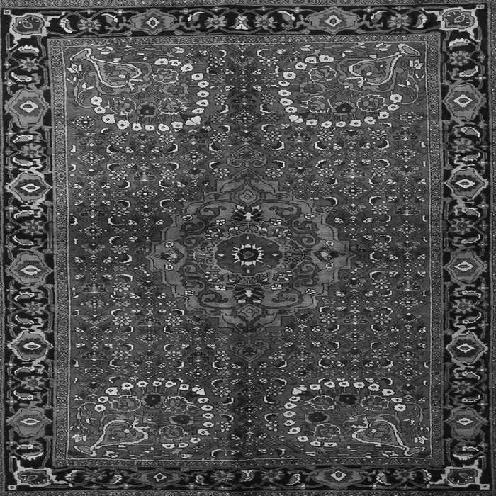 Round Machine Washable Persian Gray Traditional Rug, wshtr1830gry