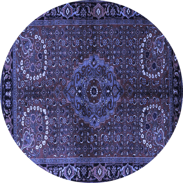 Round Persian Blue Traditional Rug, tr1830blu
