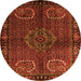 Machine Washable Persian Orange Traditional Area Rugs, wshtr1830org