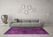 Machine Washable Persian Purple Traditional Area Rugs in a Living Room, wshtr1830pur