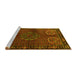 Sideview of Machine Washable Persian Yellow Traditional Rug, wshtr1830yw