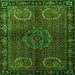 Round Machine Washable Persian Green Traditional Area Rugs, wshtr1830grn