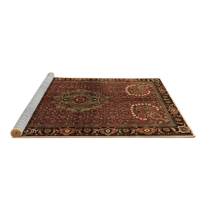 Sideview of Machine Washable Persian Brown Traditional Rug, wshtr1830brn