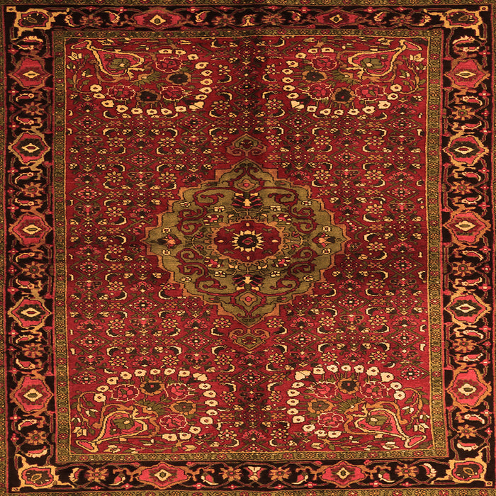 Round Machine Washable Persian Orange Traditional Area Rugs, wshtr1830org