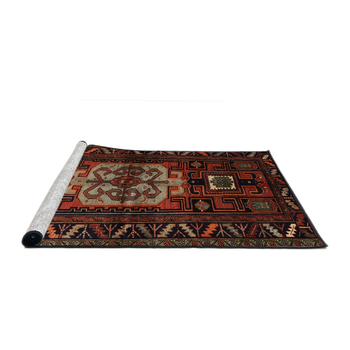 Sideview of Machine Washable Traditional Sienna Brown Rug, wshtr1831