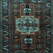 Square Machine Washable Persian Light Blue Traditional Rug, wshtr1831lblu