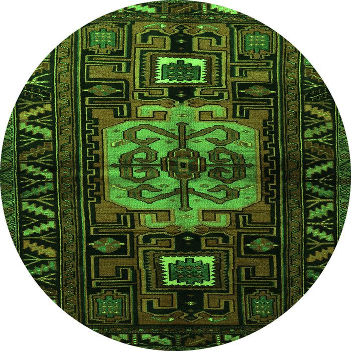 Square Persian Green Traditional Rug, tr1831grn