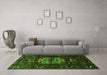 Machine Washable Persian Green Traditional Area Rugs in a Living Room,, wshtr1831grn