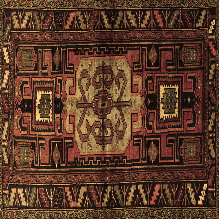Square Persian Brown Traditional Rug, tr1831brn