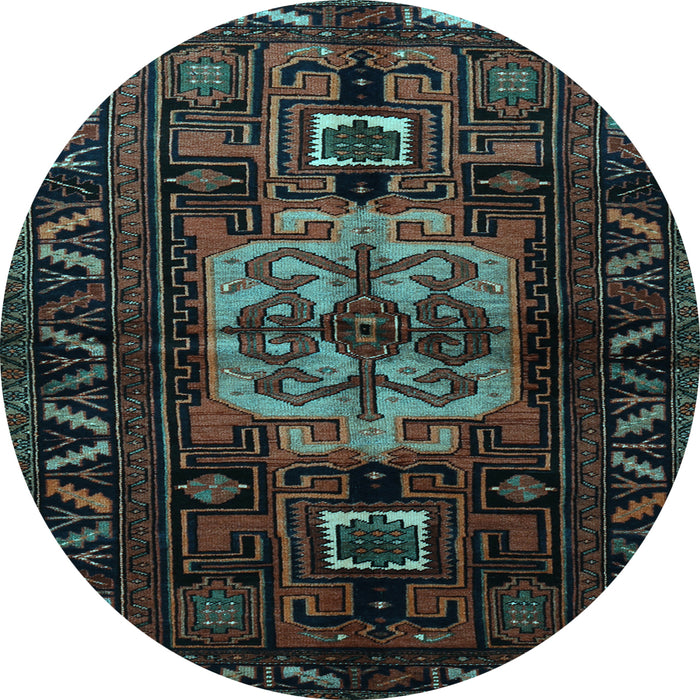 Round Persian Light Blue Traditional Rug, tr1831lblu