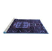 Sideview of Machine Washable Persian Blue Traditional Rug, wshtr1831blu