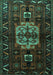 Machine Washable Persian Turquoise Traditional Area Rugs, wshtr1831turq