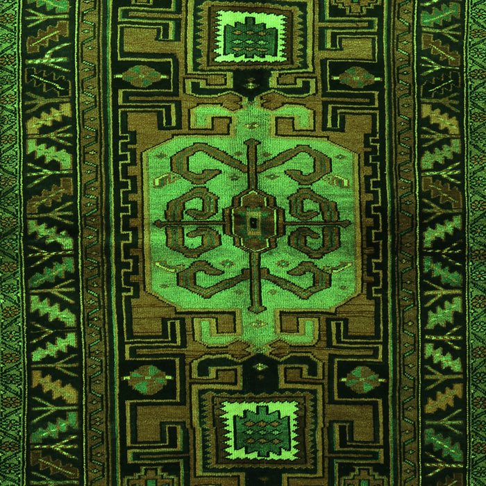 Serging Thickness of Machine Washable Persian Green Traditional Area Rugs, wshtr1831grn