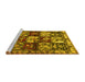 Sideview of Machine Washable Persian Yellow Traditional Rug, wshtr1832yw