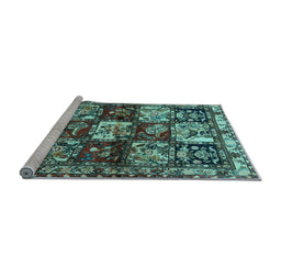 Sideview of Machine Washable Persian Light Blue Traditional Rug, wshtr1832lblu