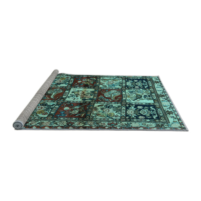 Sideview of Machine Washable Persian Light Blue Traditional Rug, wshtr1832lblu