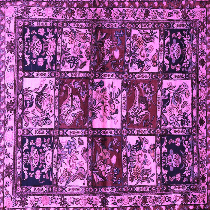 Square Machine Washable Persian Purple Traditional Area Rugs, wshtr1832pur