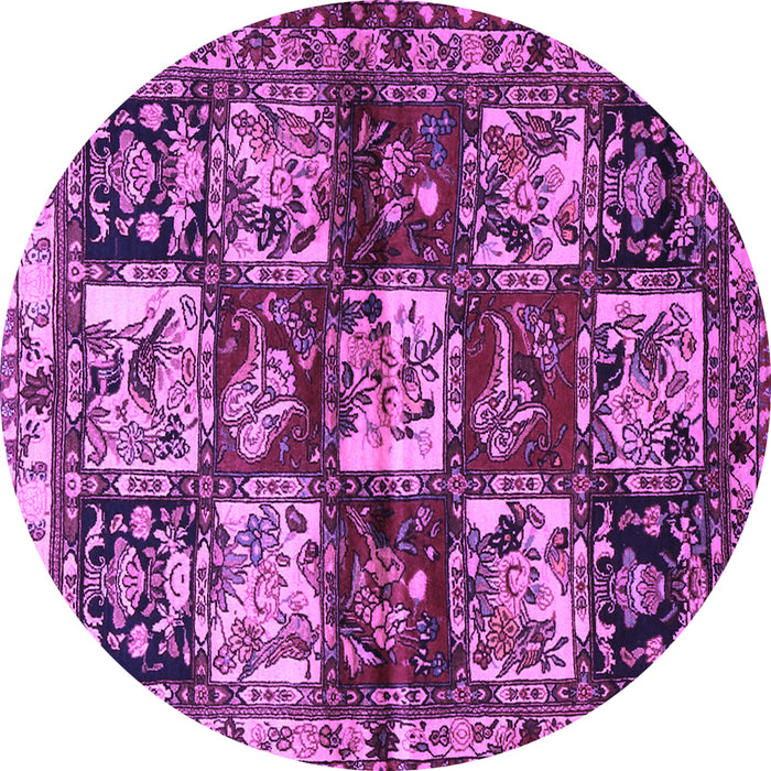 Round Persian Purple Traditional Rug, tr1832pur